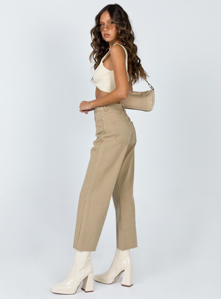 Ruby Cropped Jeans Tan