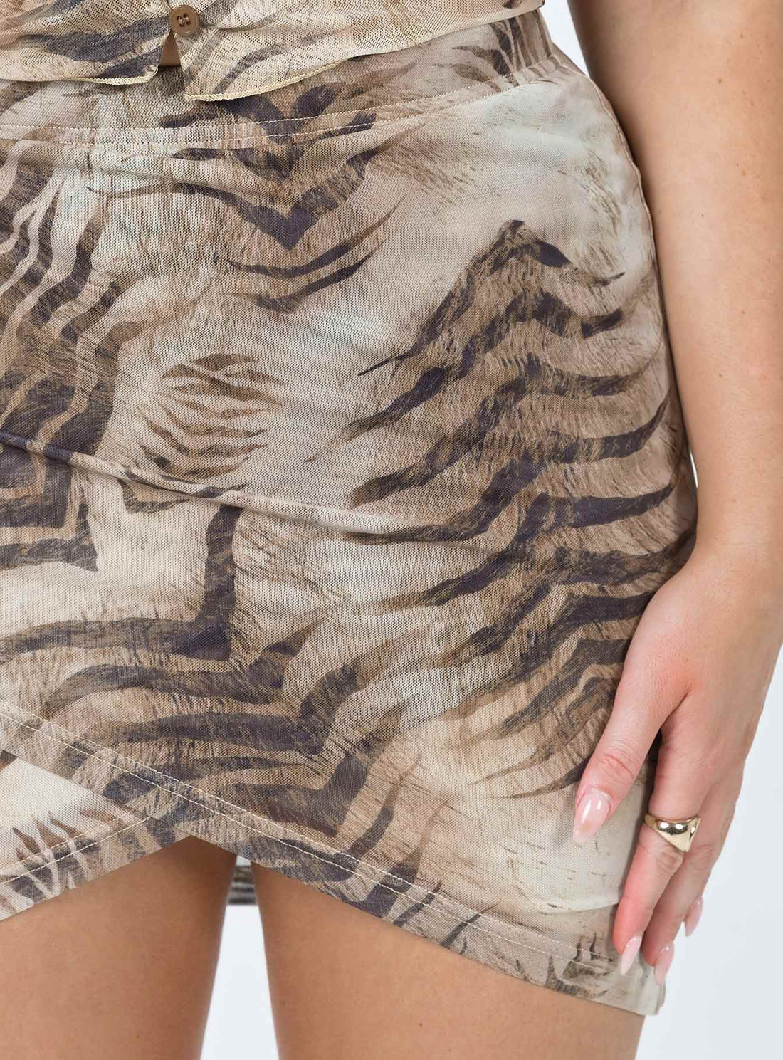 Motel Plata Skirt Tiger Brown
