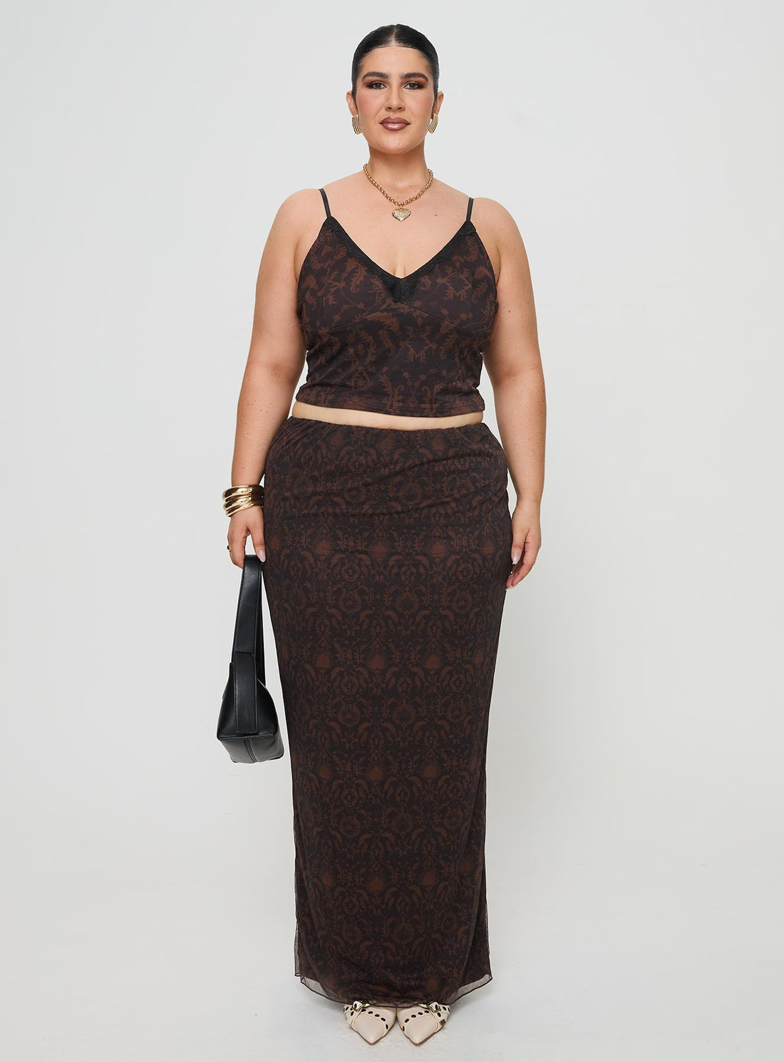 Hostona Maxi Skirt Mutli Curve