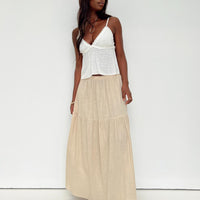 Hold Me Close Maxi Skirt Beige