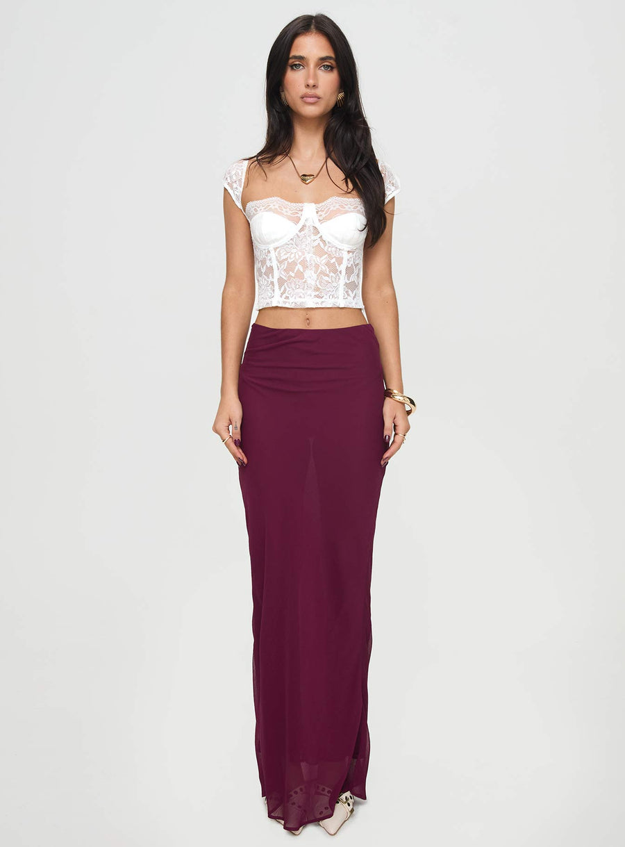 Devon Maxi Skirt Burgundy