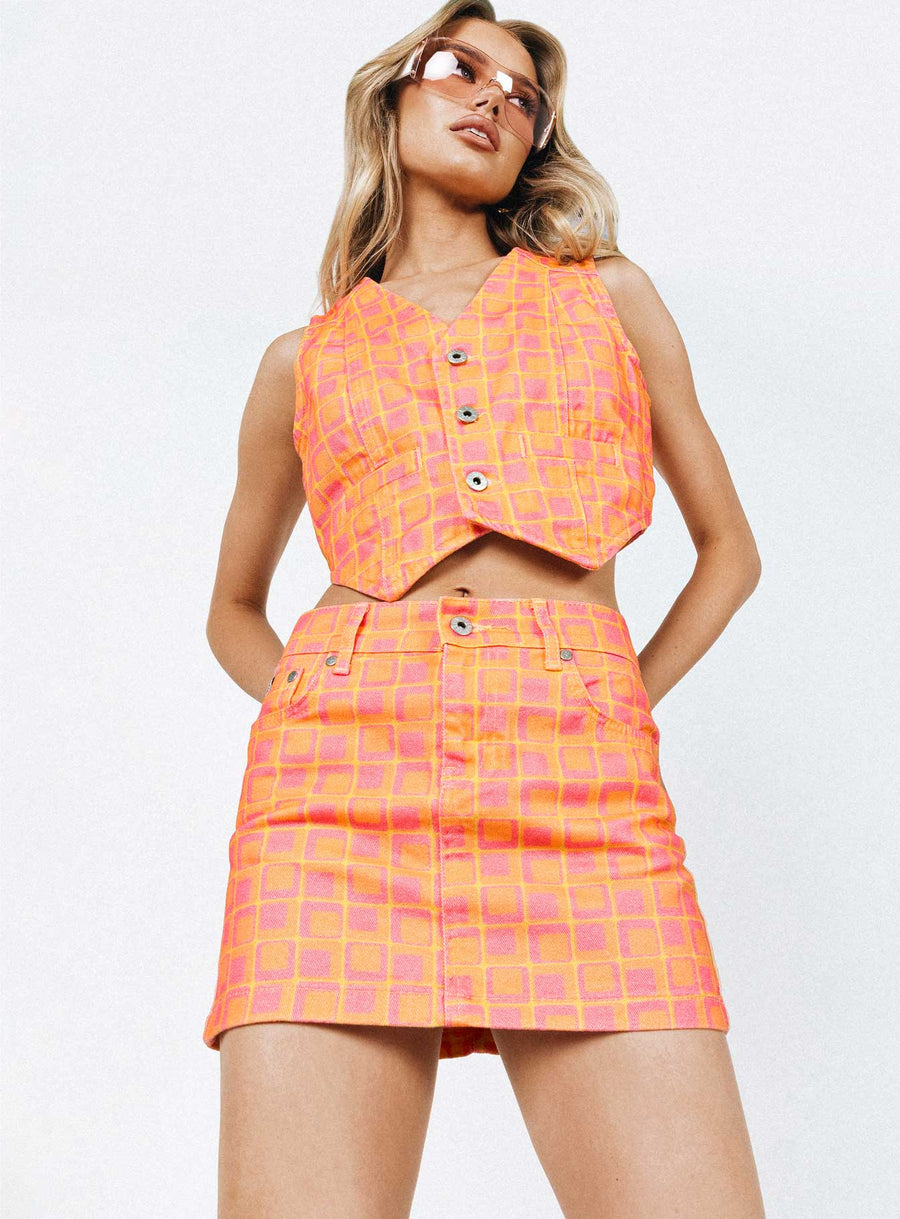 The Ragged Priest Doll Mini Skirt Orange