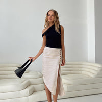 Scanlon Midi Skirt Champagne