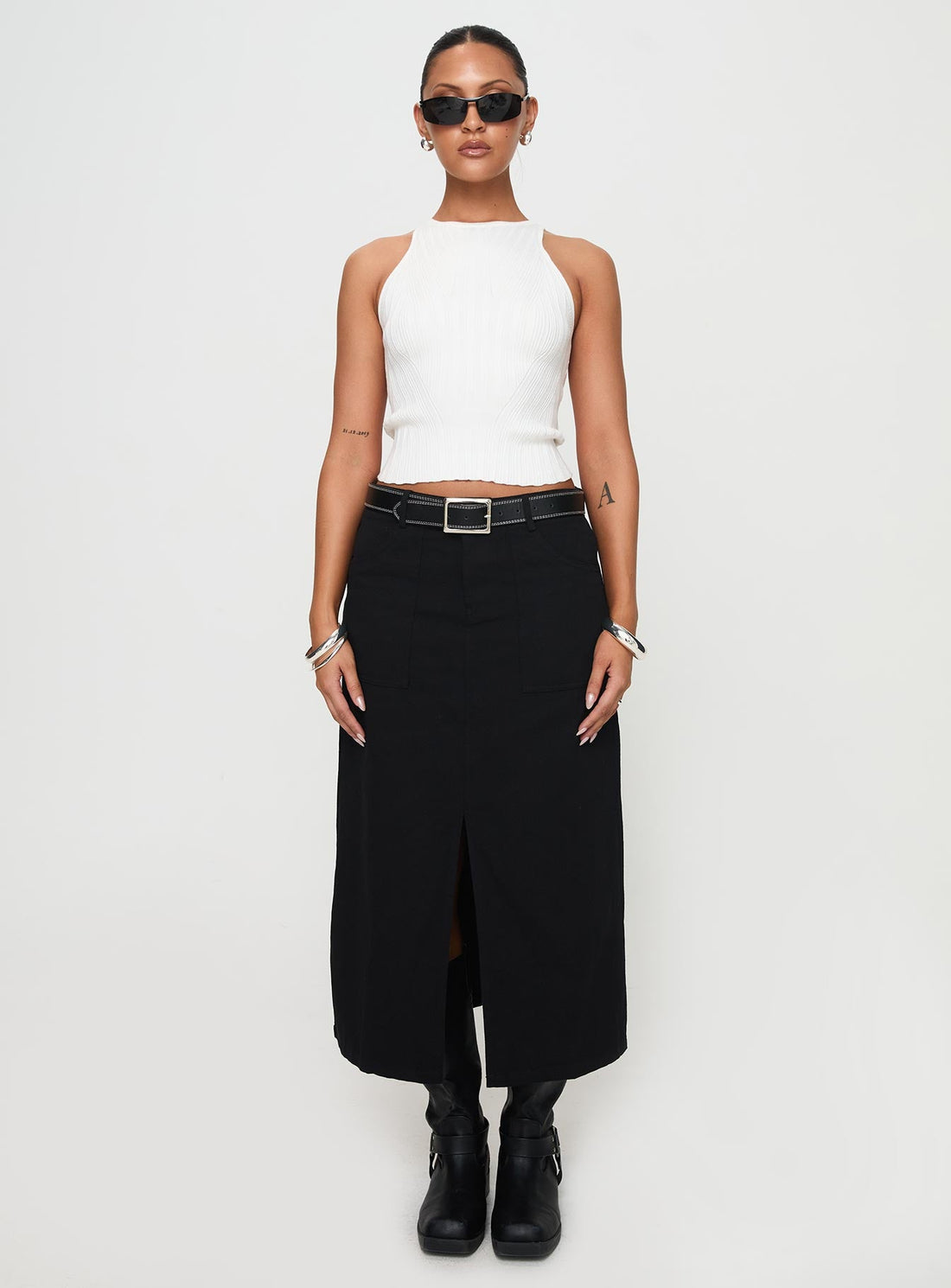 Sumac Midi Skirt Black