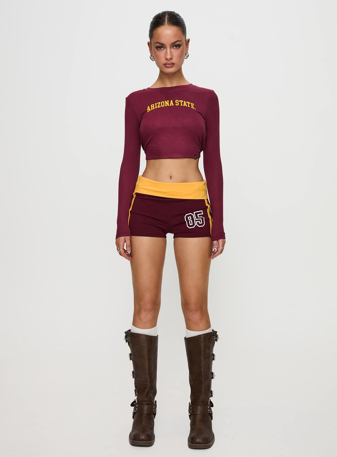 ASU Foldover Shorts Maroon