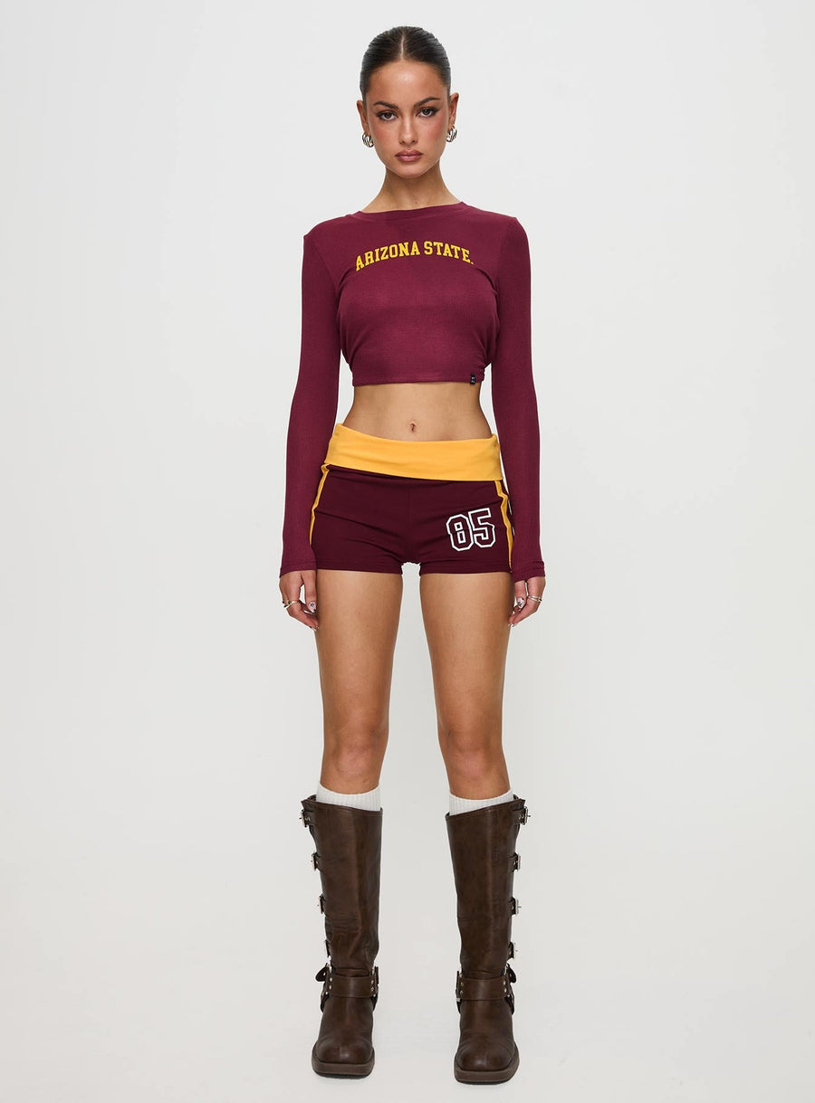 ASU Foldover Shorts Maroon