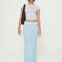 Ponce Boucle Maxi Skirt Light Blue