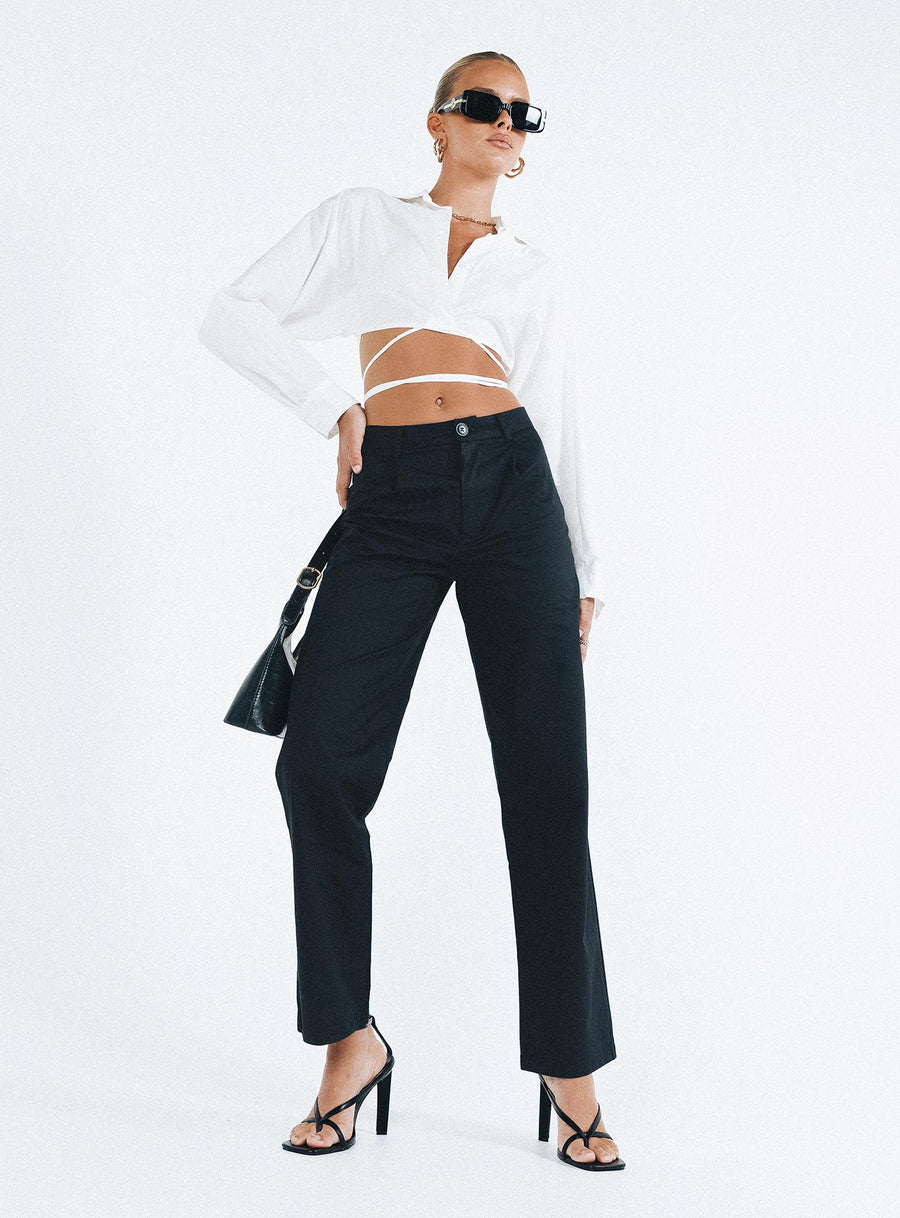 Titius Pants Solid Black