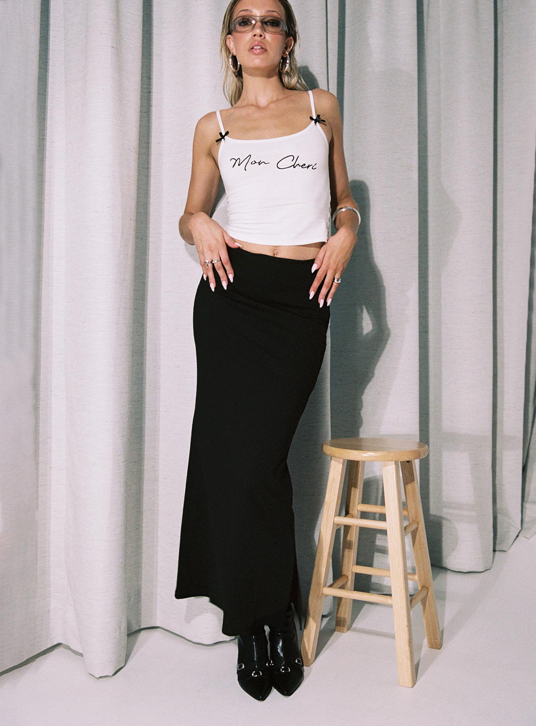 Karley Low Waist Maxi Skirt Black