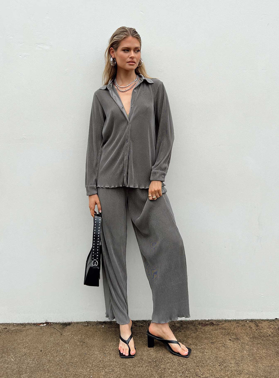 Cartmore Plisse Pants Charcoal