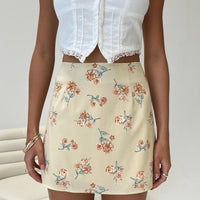Selby Mini Skirt Beige Floral