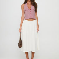Persuasion Tie Side Midi Skirt White