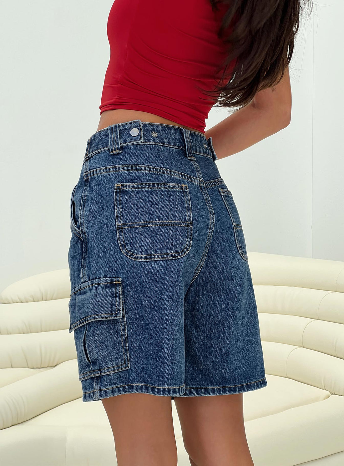 Mika Carpenter Denim Shorts Mid Wash Lower Impact