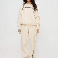 Princess Polly Track Pants Block / Cursive Text Stone