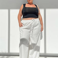 Brunie Pants White Curve