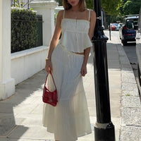 Keira Tiered Maxi Skirt Porcelain