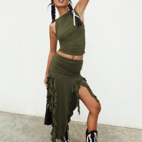 Rendezvous Maxi Skirt Olive