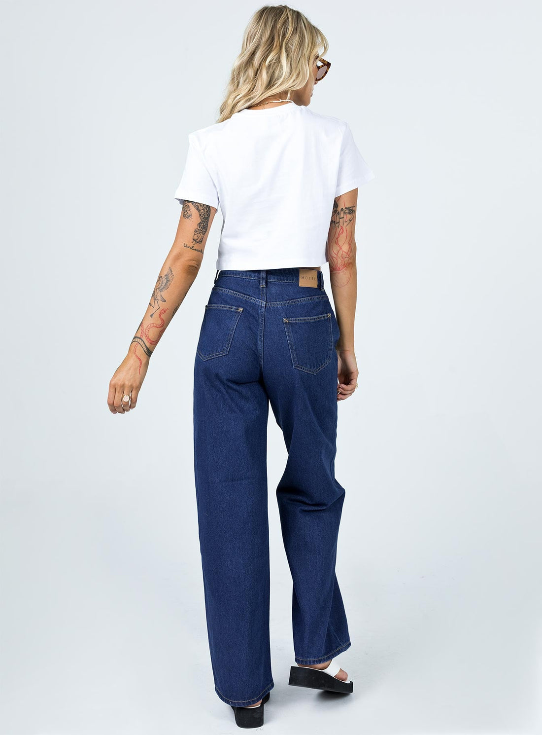 Motel Extra Wide Jeans Indigo Blue