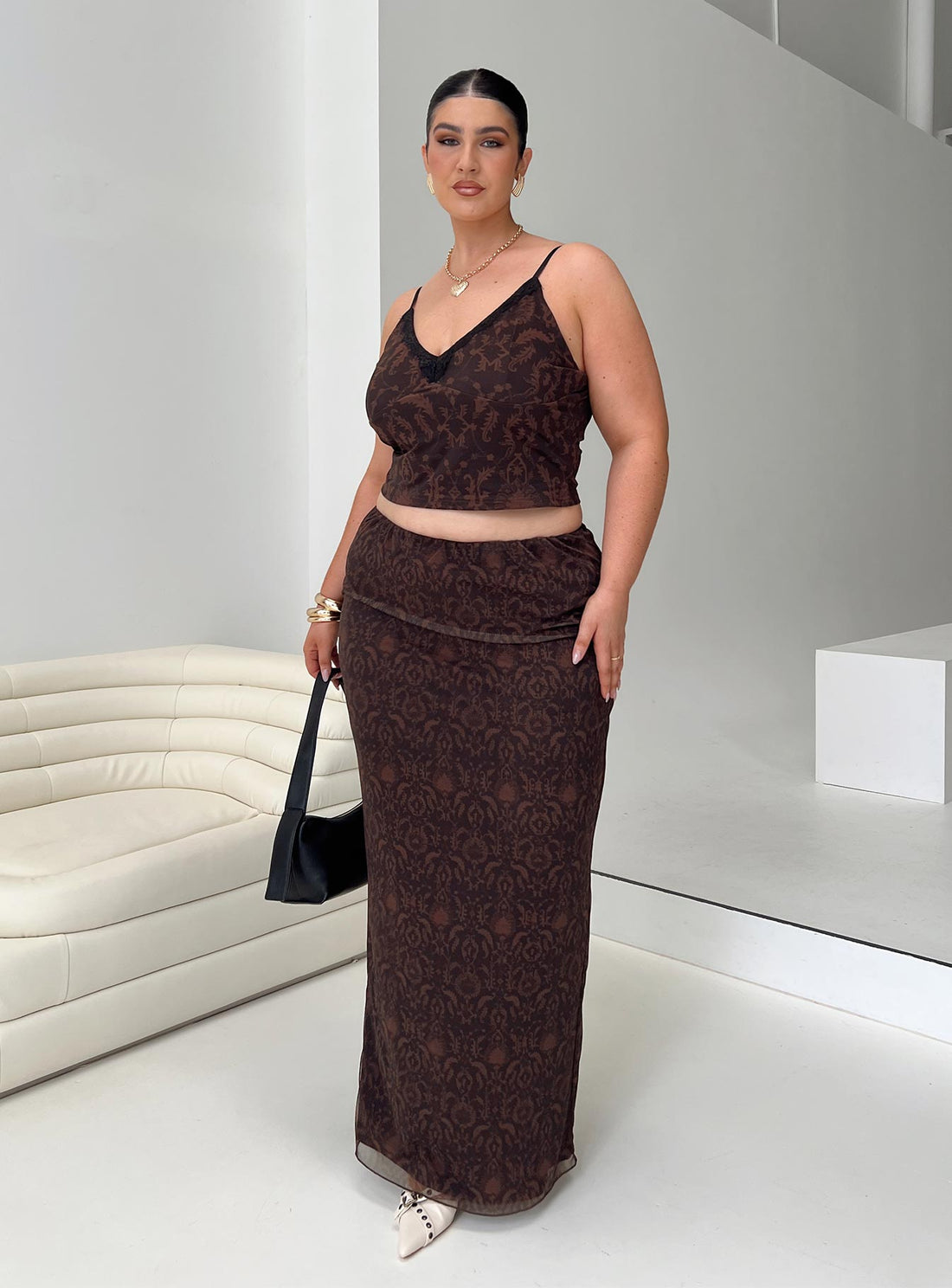 Hostona Maxi Skirt Mutli Curve