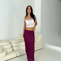 Devon Maxi Skirt Burgundy