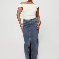 Batkins Maxi Skirt Dark Wash Denim