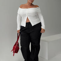 Jeller Pinstripe Pants Black Curve