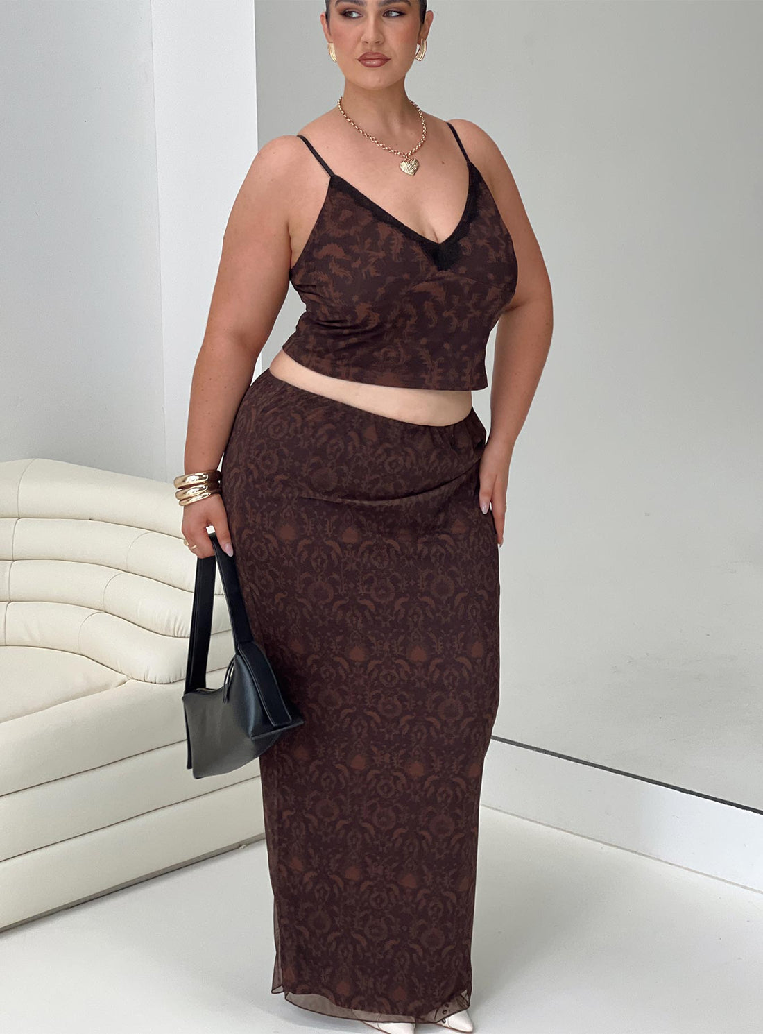 Hostona Maxi Skirt Mutli Curve