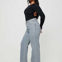 Kalinda High Rise Straight Leg Jeans Blue