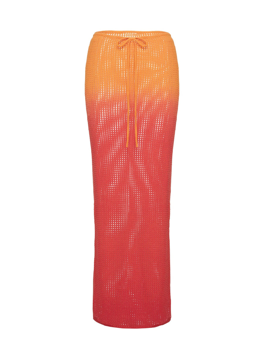 Auralia Knit Maxi Skirt Orange