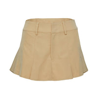 Calianna Pleated Mini Skort Camel
