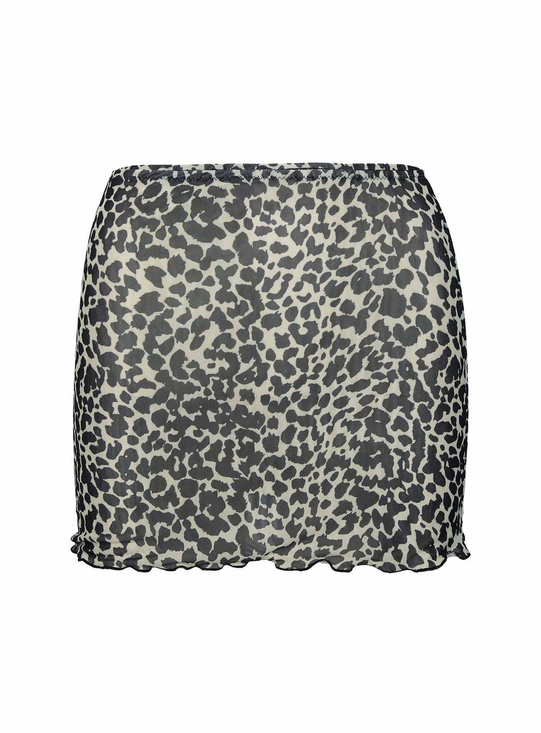 Cane Mesh Mini Skirt Leopard