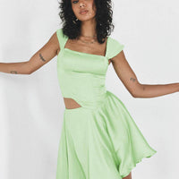 Cornell Satin Mini Skirt Green