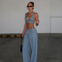 Eivissa Baggy Jeans Blue Denim Stripe