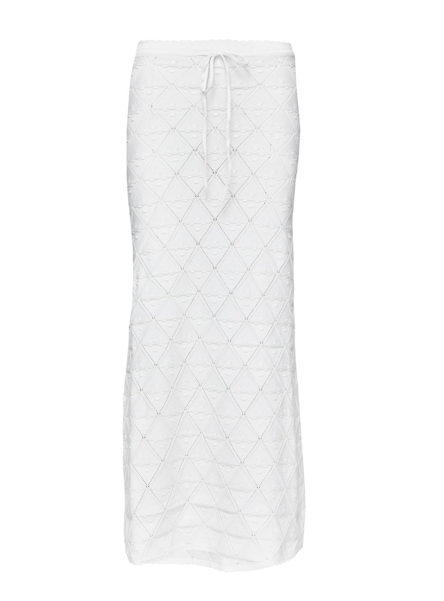 Giulia Knit Maxi Skirt White