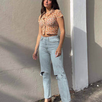 Holland High Rise Straight Leg Jeans Denim