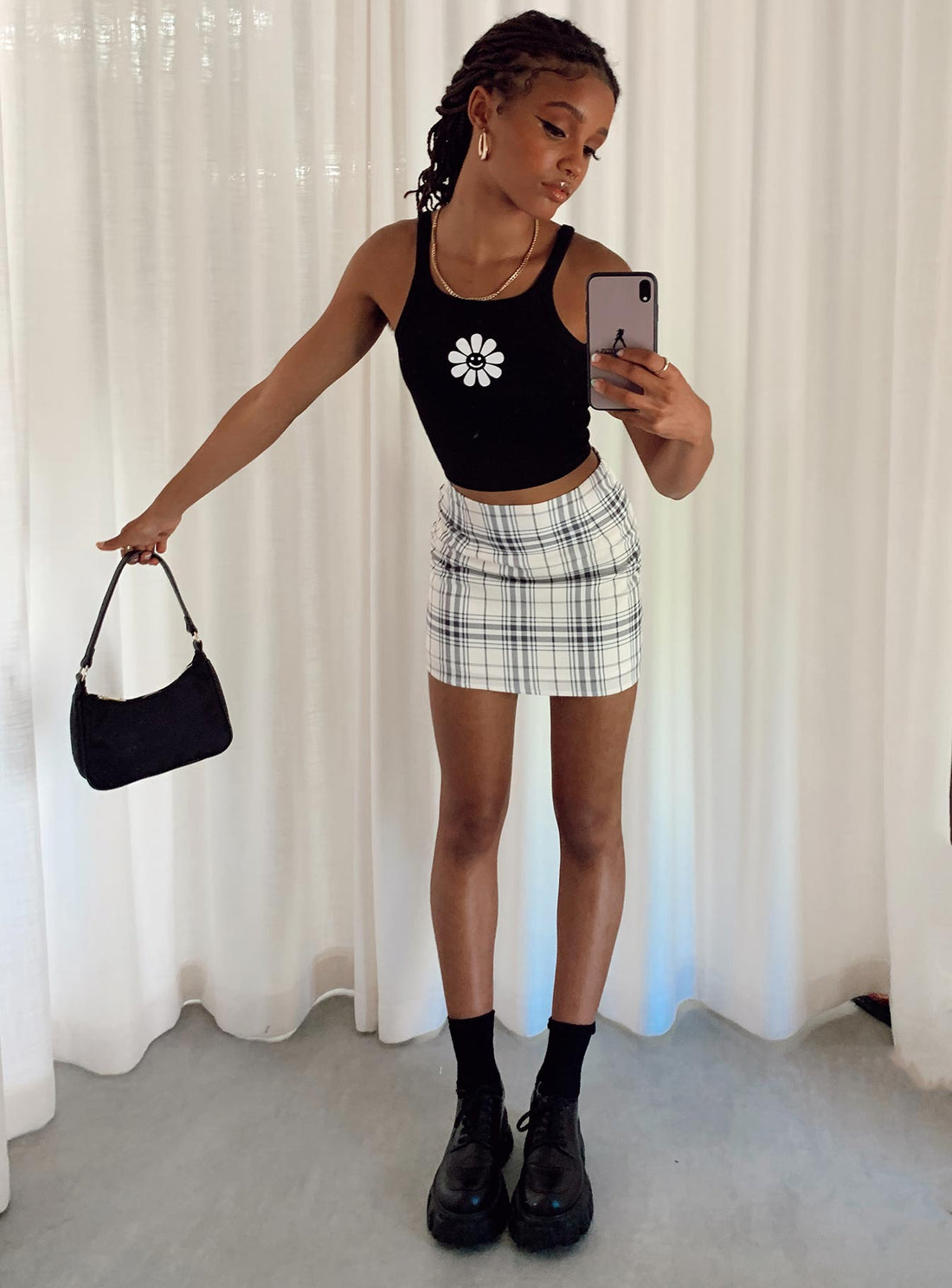 Selby Mini Skirt Yellow Plaid