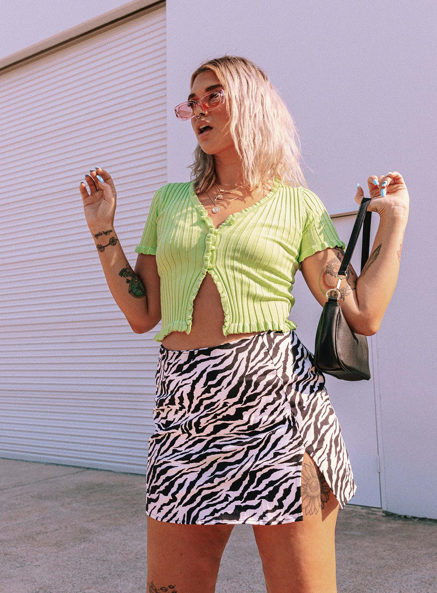 Motel Pelmet Skirt 90's Zebra Black & White