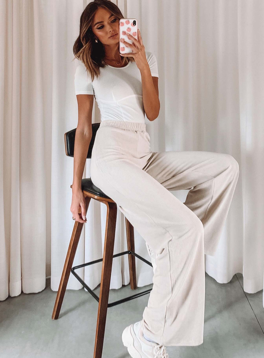 Motel Obeli Trouser Rib Cream