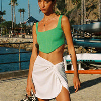 Nahla Knot Mini Skirt White