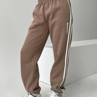 Princess Polly Track Pants Stripe Taupe / White