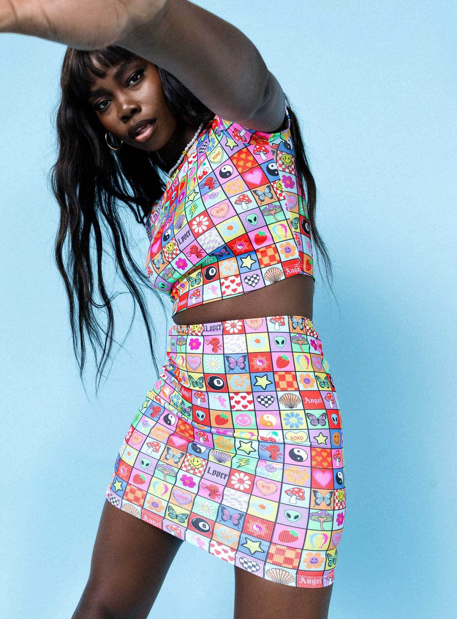 Pixel Mania Mini Skirt Multi