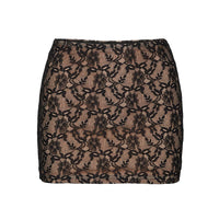 Romani Lace Mini Skirt Black