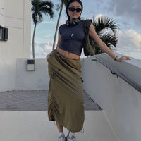 Ferguson Parachute Maxi Skirt Khaki