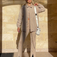 Fayth Ribbed Pants Brown