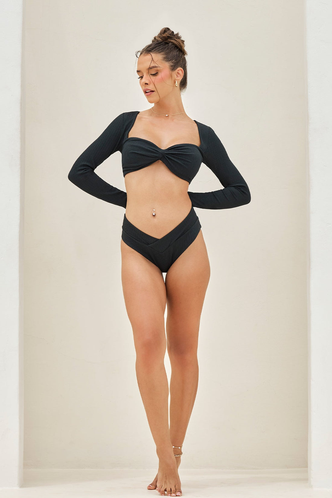 Crisscross Hourglass® Cheeky Bikini Bottoms - Black