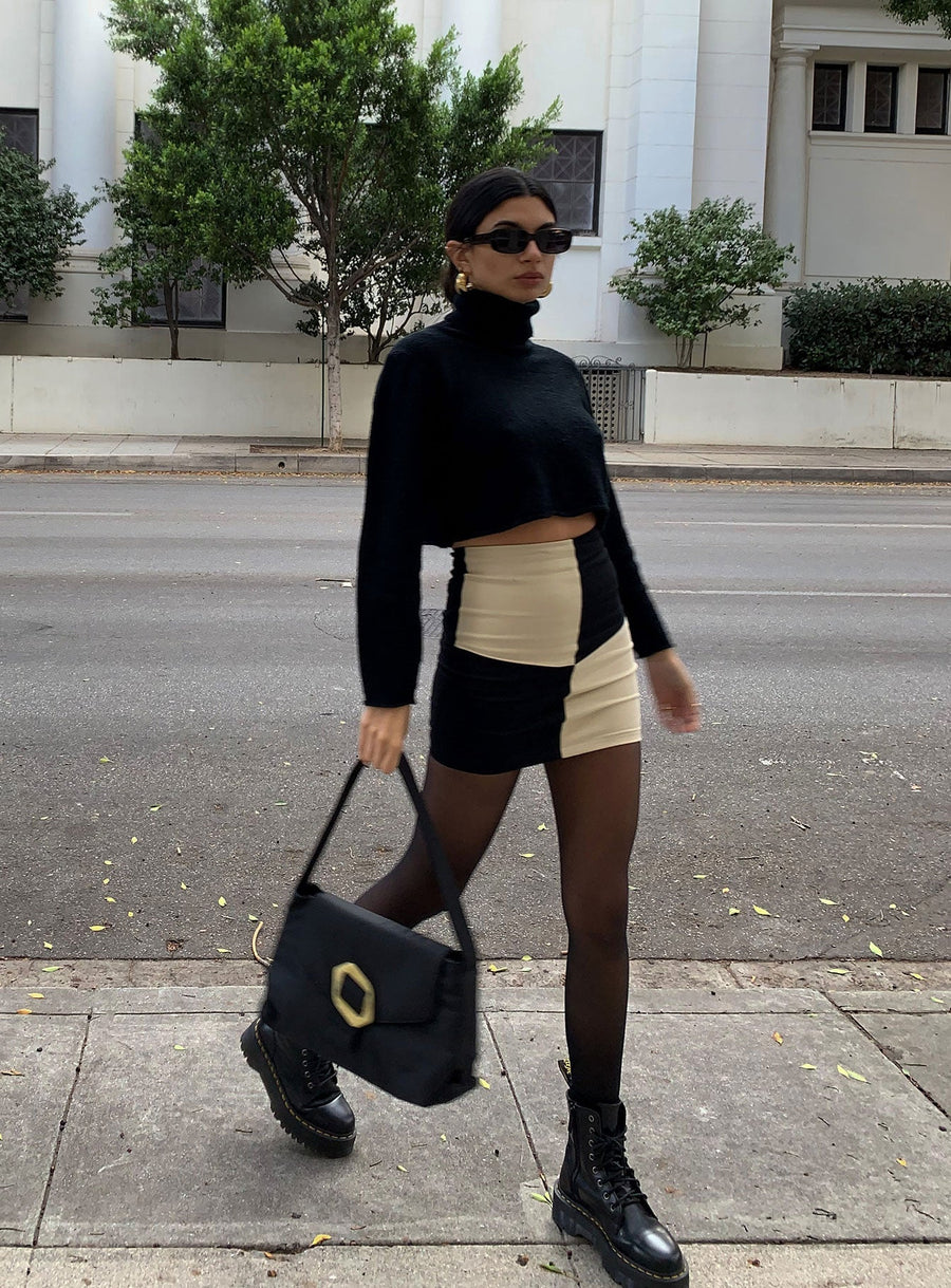 Celine Mini Skirt Beige / Black